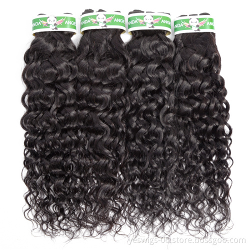 Virgin Brazilian Human Hair Unprocessed Extension Hair Bundles Cheap Water Wave Virgin Brazilian Cuticle Aligned 100% Human Hair